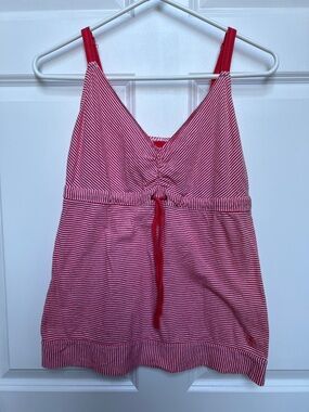 Converse Coral and White Striped V-Neck Flowy Tank